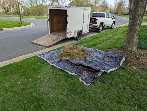 lawn dethatching after service has been completed.